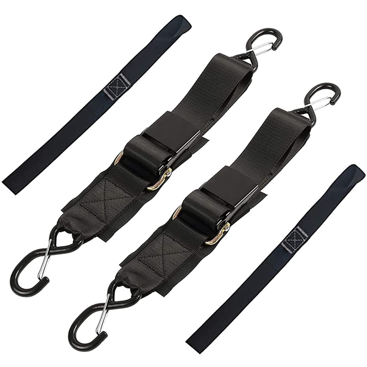 Acbmveen 2-Pack Boat Trailer Transom Tie-Down Straps,2in x 4Ft Adjustable Transom Straps with Quick Release Buckle