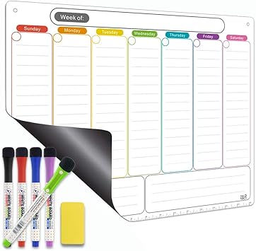 magnetic calendar for refrigerator with lines horizontal weekly dry erase fridge calendar whiteboard meal planner menu board thickened magnet