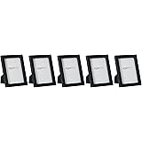 Amazon Basics Photo Picture Frame - 5" x 7", Black - Pack of 5