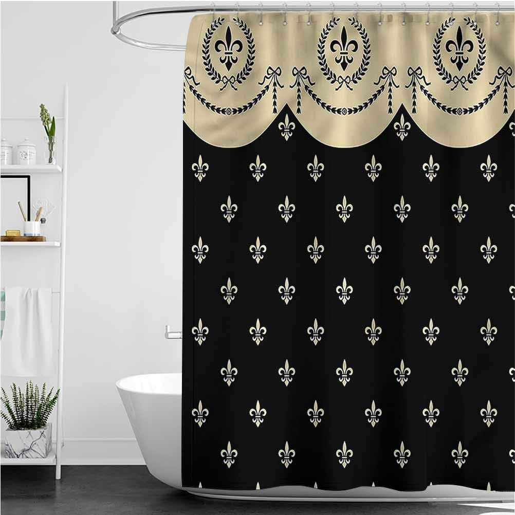 Interestlee French Custom Shower Curtain Fleur de Lis Royal