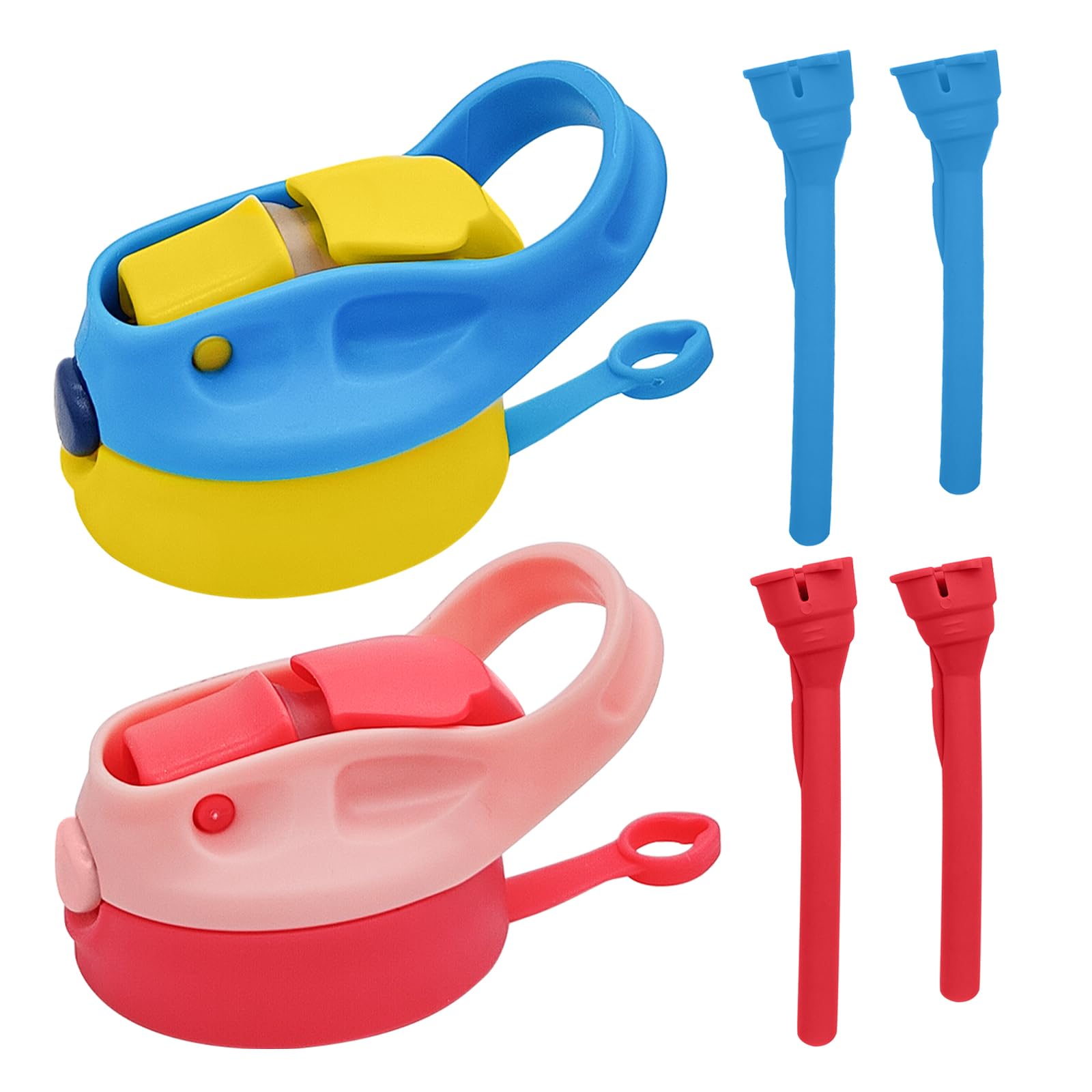Photo 1 of Amgkonp 12oz Replacement Lid with 2 Straw for Kid Tumbler,2 PACK Leak-Proof and Spill-Proof Straw Lids for ZONEGRACE Mocaru,BPA Free,2.67IN (Blue+Pink, 2 Pack)