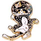 Ficsowy Astronaut Cat Enamel Pin Badge Constellation Lapel Pins Cartoon Cat Lover Gift for Women Men Backpack Hat Jacket Bag Student Gift