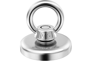KEUKENKET Strong Neodymium Fishing Magnet, 1.89 inch Large Rare Earth Dsic Magnets Whit Stainless Steel Eye Bolt for Tools,Retrieving in River and Magnet Fishing,Lifting and Pick up