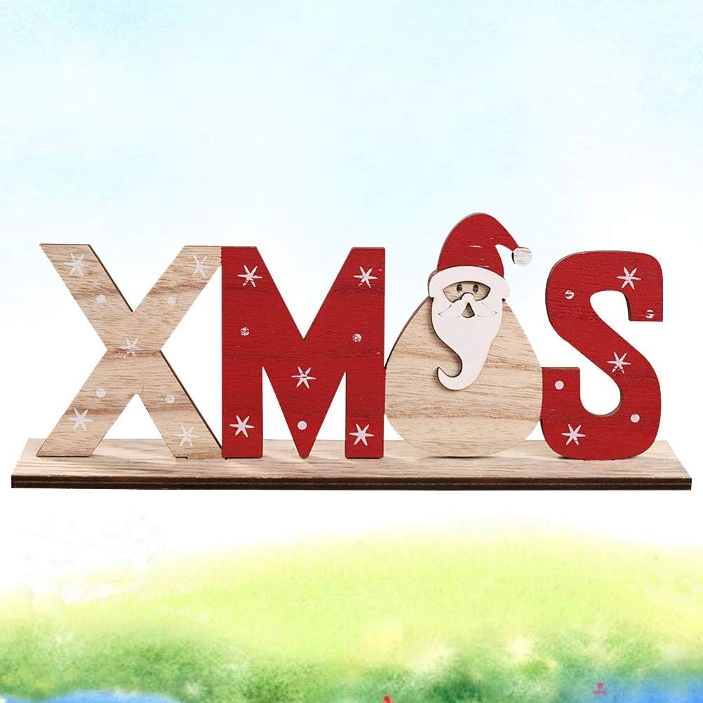 PRETYZOOM Christmas Wood Sign Christmas Holiday Santa Claus Christmas Table Decorations Wood Plaque Sign Decorative Table Top Sign Plaque Xmas Party Decoration - Image 4