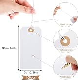 Wenrecu 100pcs 120x60mm White Blank Price Tags with String for Gifts Crafts view 2
