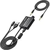 PROZOR 192KHz Digital to Analog Audio Converter Optical to 3.5mm Converter | 7ft/2.1m Cable, with Volume Control, SPDIF Toslink to 3.5mm AUX Adapter, DAC for HDTV DVD Blu-ray Players (SPDIF to 3.5mm)