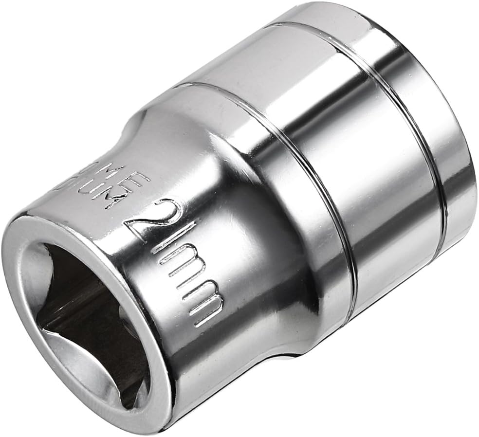 sourcing map 1/2-Inch Drive 21mm 6-Point Shallow Socket, Metric, Cr-V - Image 3