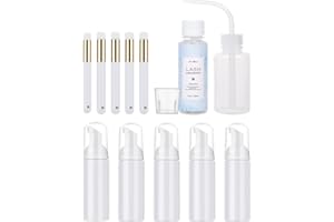 AuReve Eyelash Cleanser Concentrate Set 100ml Lash Shampoo Concentrate, Eyelash Extension Shampoo for Salon and Home Use, Paraben & Sulfate & Oil Free Lash Foam Cleanser DIY Kit - Unscented