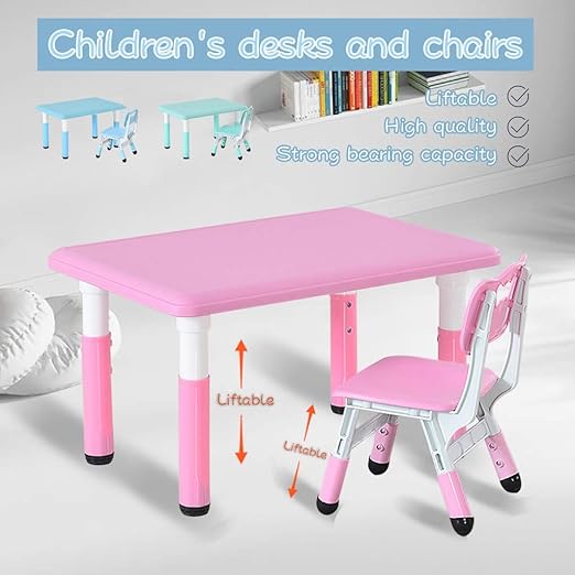 plastic study table and chair set