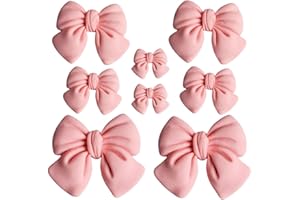CasaPopz 8Pcs Coquette Bows Shoe Charms Pink Sandals Charms Cute Design for Shoes Decorations Easy to Install for Kids and Adults