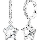 LAZA 925 Sterling Silver Hoop Earrings for Women, Butterfly Dangle Hoop Earrings Sterling Silver Earrings Silver Hoops Huggie Earrings Jewelry Gifts