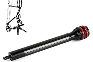 FENJANER Archery 6″/8″ Bow Stabilizer- Carbon Fiber Bow Balance Bar with Damping System for Compound/Recurve Bow Hunting Archery Accessory Equipment