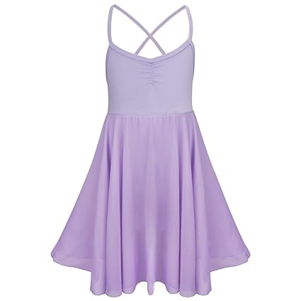 YiZYiF Mädchen Ballettanzug Ballettkleid Spaghetti Träger Kleid Ballett Trikot mit Lange Röckchen in weiß,schwarz, rosa, Lave