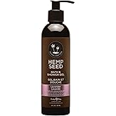 Hemp Seed Bath & Shower Gel - 8 oz - Moisturizing Formula with Hemp Seed Oil, Chamomile & Hydrolyzed Wheat Protein - Vegan, Cruelty Free