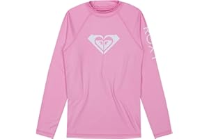 Roxy Girls Long Sleeve Whole Hearted Rashguard Shirt, UPF 50+ Sun Protection, Quick Dry