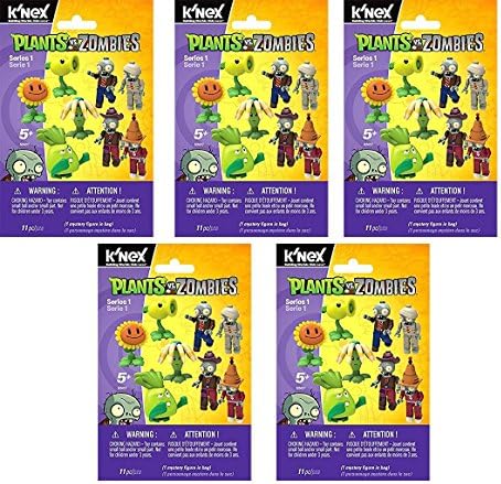 K'NEX Plants Vs Zombies Series 1 Blind Bag Bundle - 5 Blind Bags Supplied at Random (Dispatched from UK)