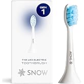 Snow Gen 1 Electric Toothbrush Replacement Heads White - Soft Sonic Brush | Refillable brush heads, blue LED light, sonic cleaning technology, gentle soft brush heads for whitening &amp; daily care