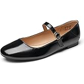 Rekayla Flats for Women Mary Jane Shoes Women Round Toe Ballet Flats with Buckle Strap Comfortable Dress Shoes for Work Casual Daily Wear