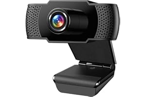 lezoura 1080P Webcam with Microphone, Full HD Web Camera with Auto Light Correction, Noise-Cancelling Mics, USB Computer Web Camera for Video Calling/Conferencing/Zoom/Online Classes