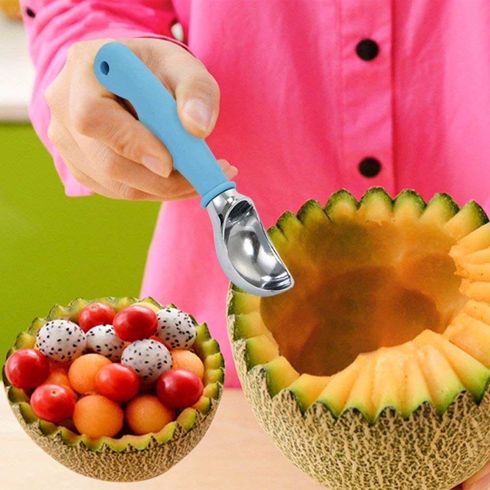 XCOOK Ice Cream Scoop Dipper Spade Zinc Alloy Non-stick Cookie Fruit Melon Baller Scooper Spoon Non-slip Grip Dishwasher Safe