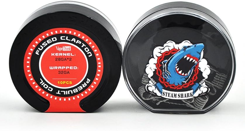 vapethink steam shark pre build coils fused clapton coil 28ga 2 32ga for diy rda rba rdta atomizer amazon co uk health personal care vapethink steam shark pre build coils