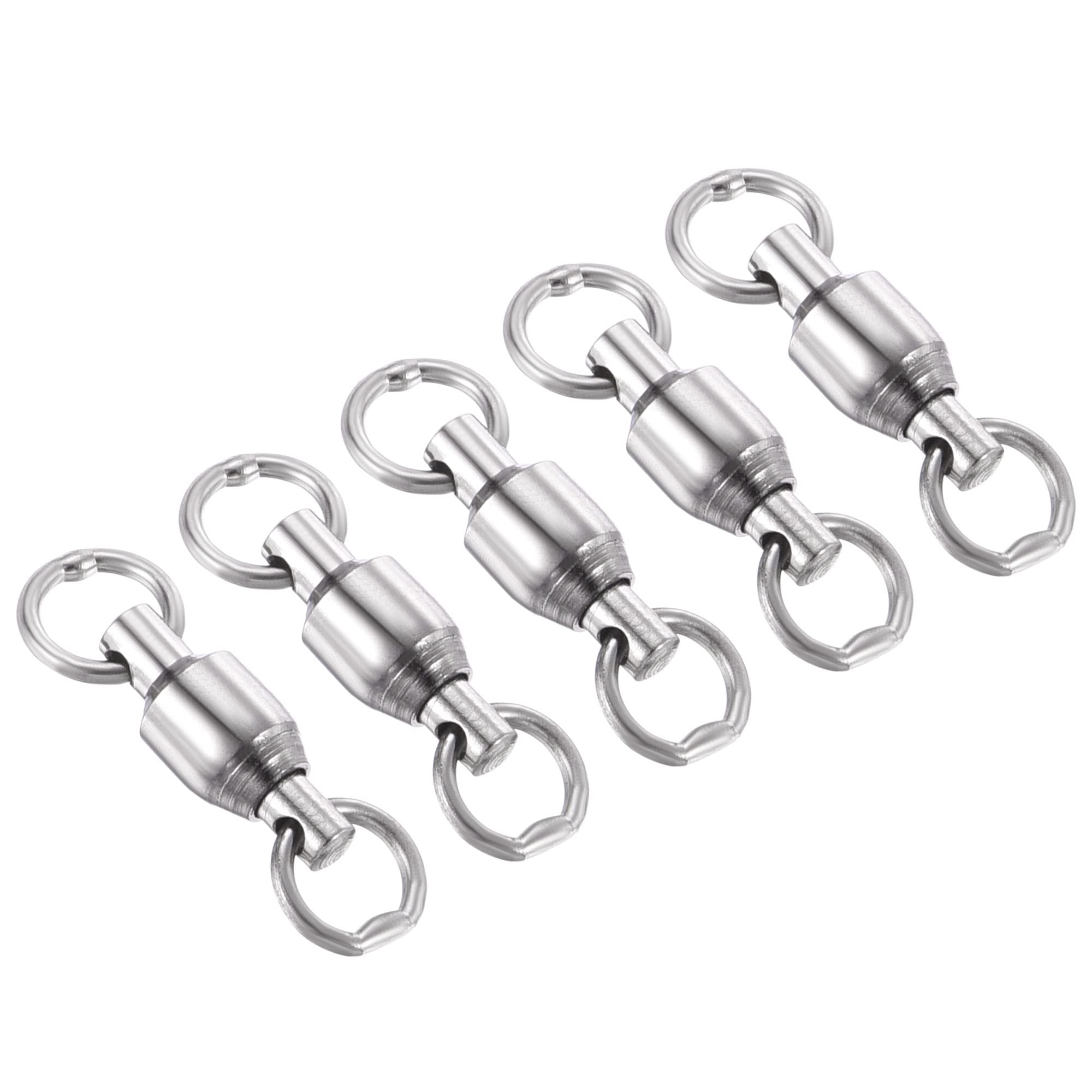 PATIKIL Ball Bearing Swivel, 25 Pack 72lb Stainless Steel Solid Welded Ring Fishing Tackle Connector, Silver