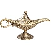 Feyarl Vintage Legend Lamp Magic Genie Wishing Light Pot Classic Costume Props Lamp Home Tabletop Decor Crafts Display Birthday Gift Wedding Christmas(Bronze)