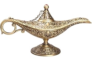 Feyarl Vintage Legend Lamp Magic Genie Wishing Light Pot Classic Costume Props Lamp Home Tabletop Decor Crafts Display Birthday Gift Wedding Christmas(Bronze)