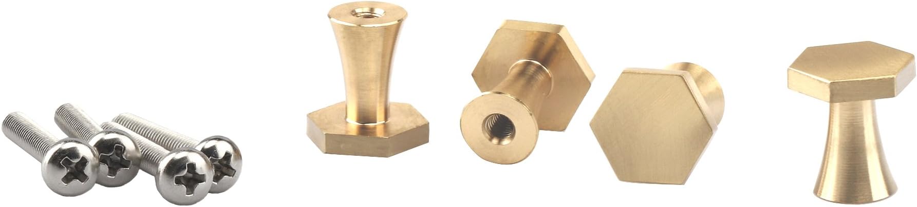 Cabinet Knob, Knobs for Drawers,Brass, Hexagon, Pack of 4,Cristmas Gift
