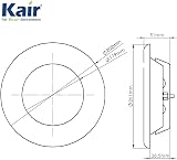 Kair 150mm 6 inch White Metal Adjustable Ceiling Air Extract Vent Valve view 2