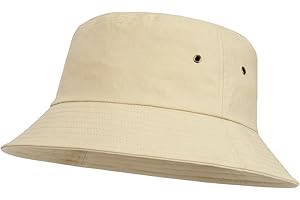 BOTVELA Men Cotton Bucket Hats Foldable Outdoor Sun Hat Unisex Flat Top Caps