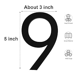 Self-adhesive House Number Acrylic 5 Inch Modern