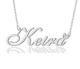 AOLO Keira Heart Name Necklace Silver Stainless