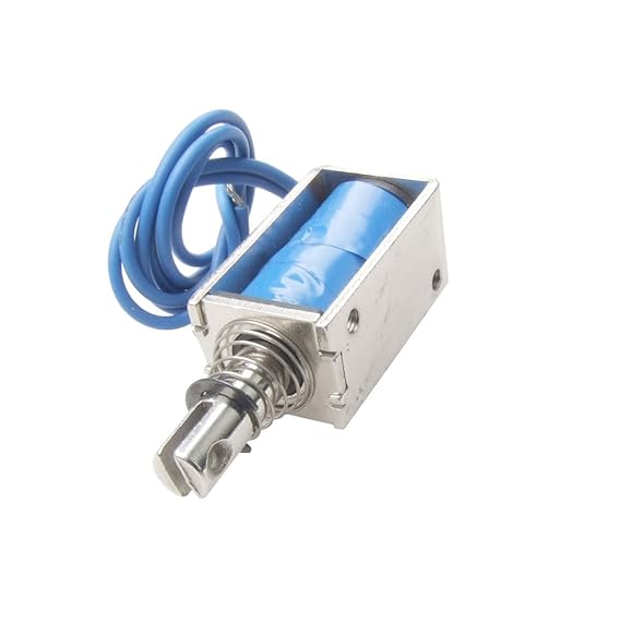 sourcing map® Elektrischer Gleichstrom-Hubmagnet, 12 V, Schubmagnet, offenes Gehäuse, 5 N, 10 mm DE de