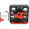 Dowel Maker Jig Kit Imperial 5/16 3/8 7/16 1/2 9/16 5/8 11/16 3/4in Adjustable 8 Holes Carbide Inserts Dowel Maker Jig Tool Woodworking Round Rod Auxiliary Tool for Electric Drill