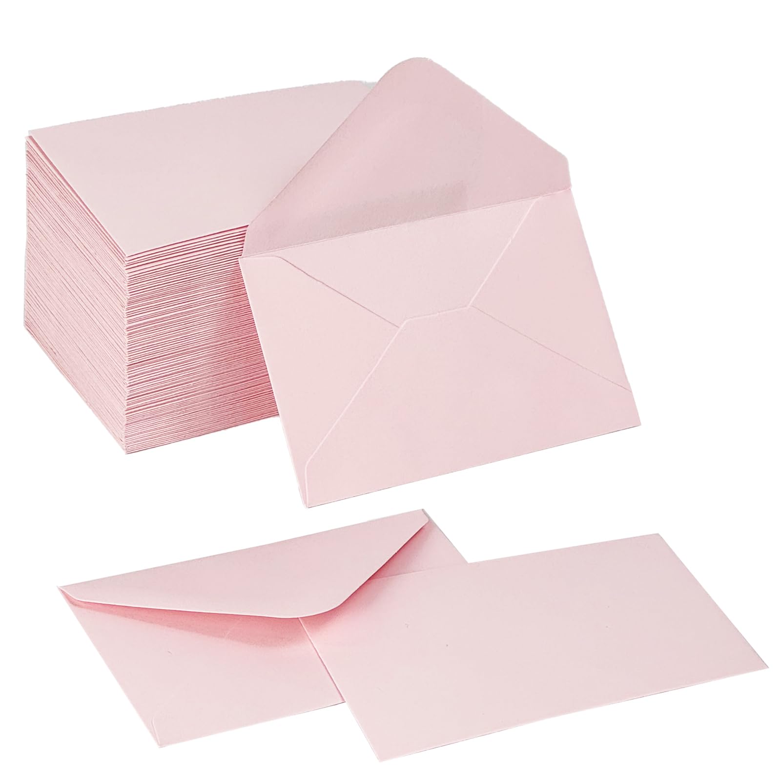 Photo 1 of 100 Pack Gift Card Envelopes 4 x 2.75" Mini Envelopes 120GSM Small Paper Business Gift Card Sleeves Bulk,Tiny Little Greeting Card Envelope Pockets for Invitation (Pink)