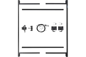 Adjust-A-Gate Full Frame Gate Fence Kit, Fits 60-96" Openings & Up to 5', Black - Heavy-Duty Outdoor Reinforcement & Accessories for Gates and Fences