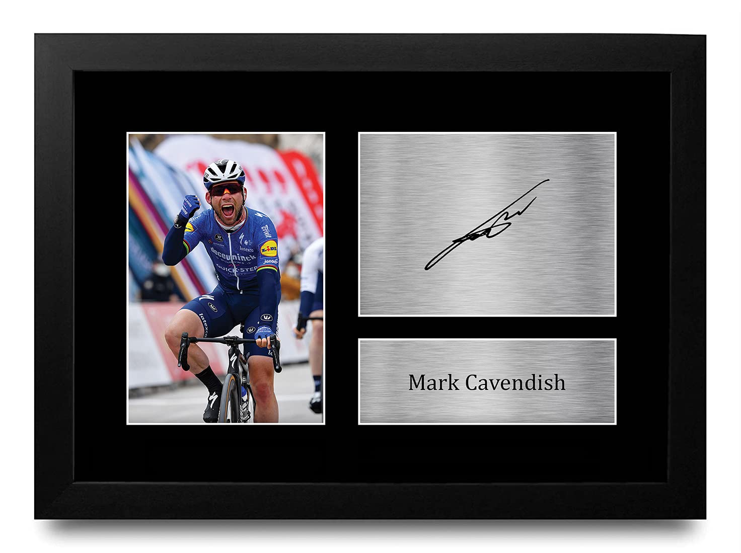 HWC Trading FR A4 Mark Cavendish Gifts Printed Signed Autograph Picture for Cycling Memorabilia Fans - A4 Framed