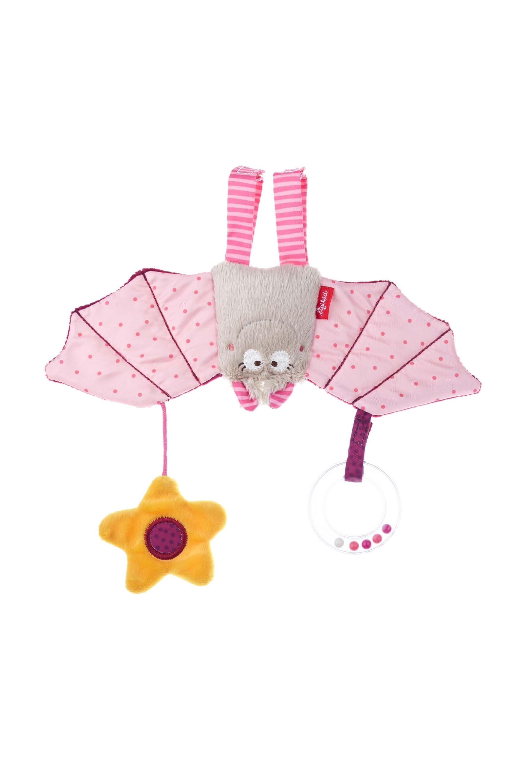 SIGIKID Textile clip bat pink, 'Baby bite me!' -24 x 25 x 3 cms
