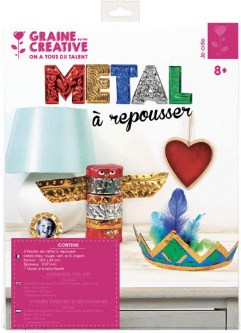 Graine Créative POUCH 5 LEAVES METAL A PUSH 5 COLORS 185x290x0,07