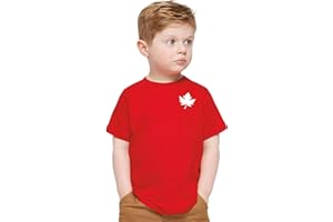 Toddler Canada T-shirt, Custom Handmade Unisex Canada Day Maple Leaf Shirt for Toddler Girls and Boys L1, Red (3T)