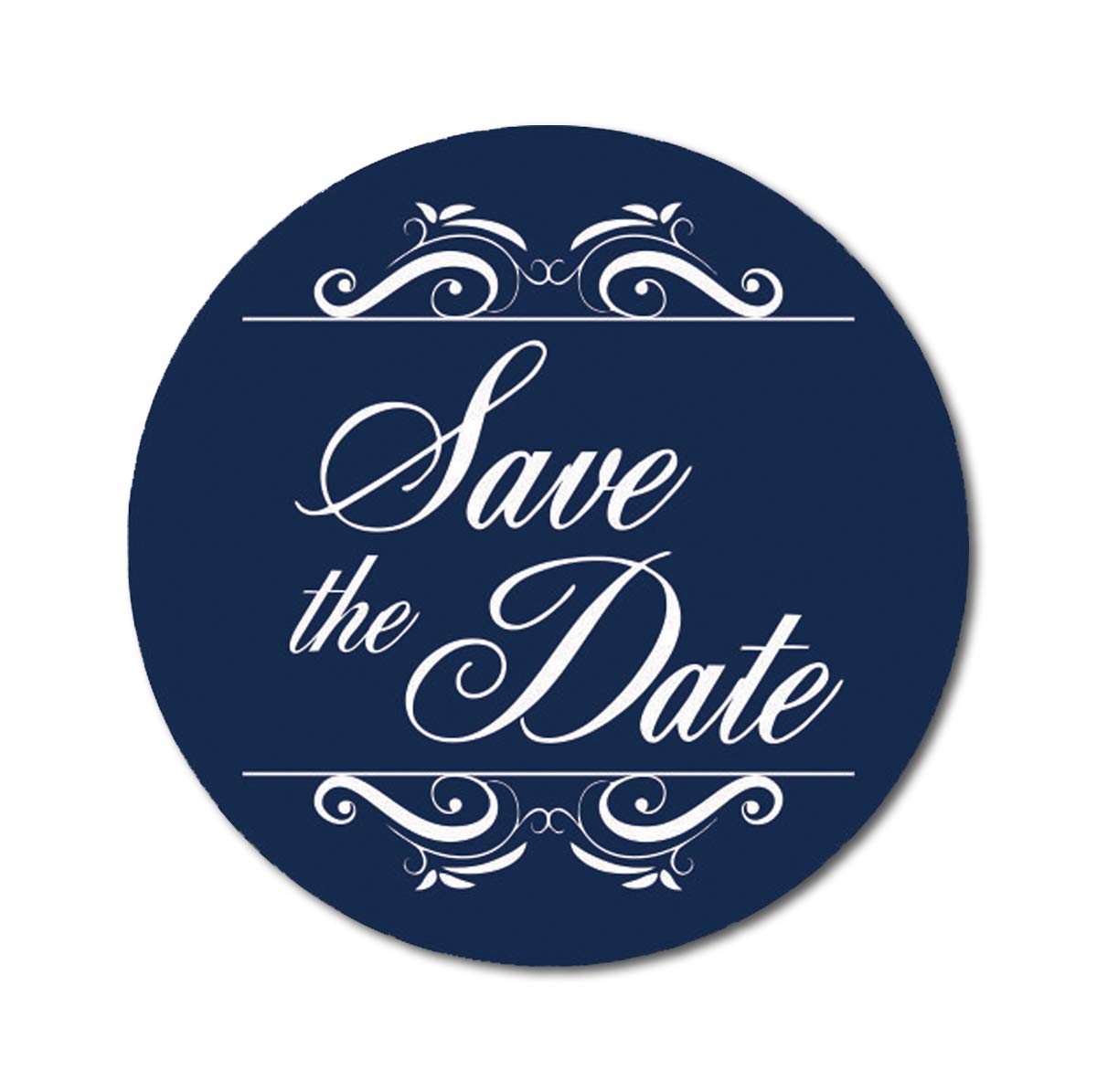 Darling Souvenir Round 1.6 Inches Swirl Border Blue Save The Date Stickers Wedding Envelope Seal-45 Pcs