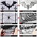 AerWo Halloween Curtains, 2PCS Spider Web Bats Curtains, Black Lace Door Curtain Panel Decor for Halloween Window Decorations, 40 x 84 Inch