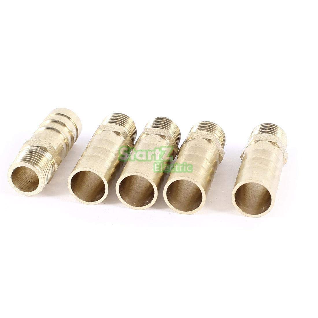 Maslin 5Pcs 1/8"PT Male to 10mm Air Hose Barb Male Pipe Barbed Air Hose