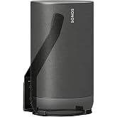 GZQIUYI Speakers Holder Wall Mount Compatible with Sonos Move 1 &amp; Move 2 | Speaker Mounts Stand Includes All Mounting Hardware and Anchors for Drywall, Wood Studs, and Concrete, Black
