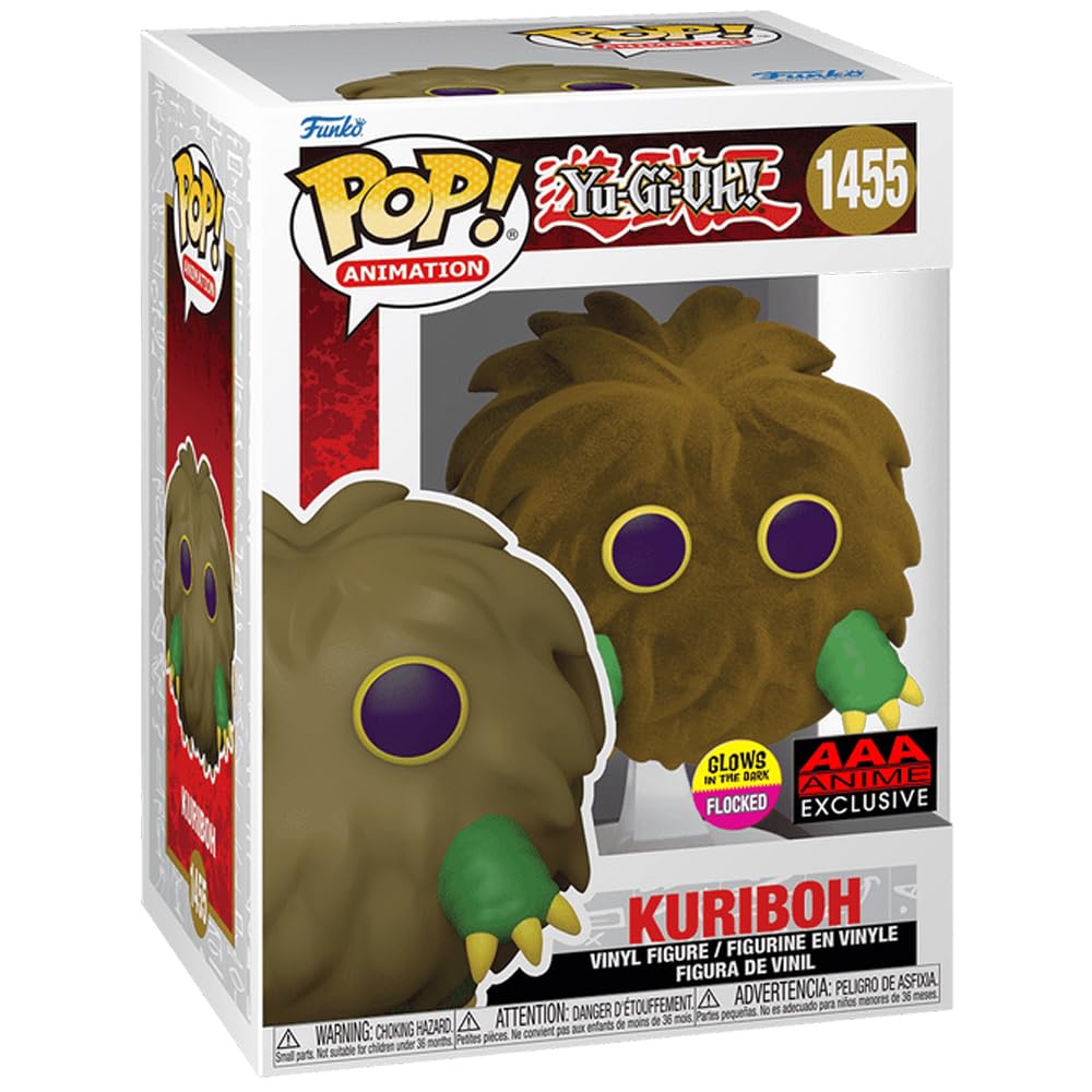Funko Pop Yu Gi Oh Kuriboh Flocked #1455 Pop Exclusive Edition - Yugioh Figures - Glow in the Dark