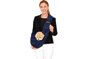 RETRO PUG Dog Sling Carrier for Small and Medium Dogs,Cat - Pet Sling Carrier - Travel Puppy Carrying Bag – Doggie Pouch – Adjustable Shoulder Strap – Tote Purse – 15~20 lbs