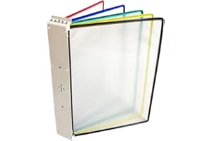 A4 Wall Mounted Transparent Document Holder with 5 Removable Panels, Organiser Display Board for Office Home