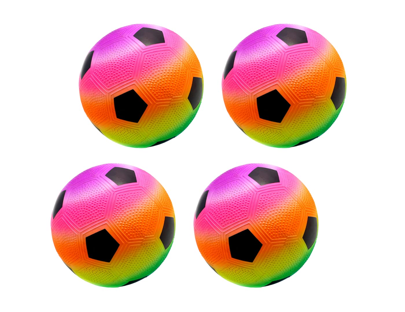 MAGIC SELECT 4x Children's Toy PVC Balls. Inflatable soccer ball with rainbow. Soft Ball for Children. Ball to play on the Beach, Park, Pool, Vacation. (23cm)