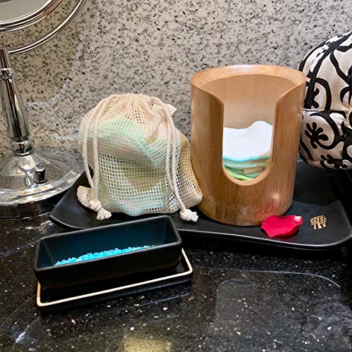 Zero Waste Makeup Remover Pads | 12 Reusable Cotton Rounds | Mesh Laundry Bag| Pad Storage Box| Perfect Gift For Her| Skin Care Cleansing Round Remover Wipes by TANUMI